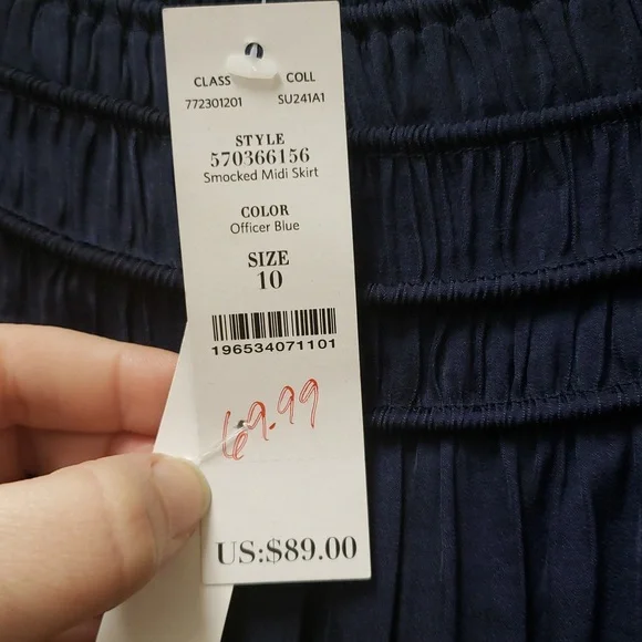 Elegant Navy Blue Women's Skirt - Picture 2 of 4